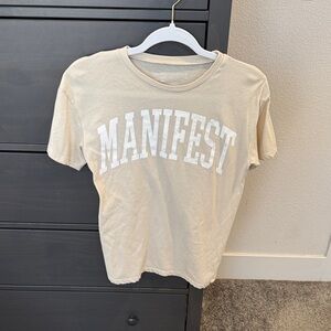 Beige 'Manifest' Graphic T-Shirt